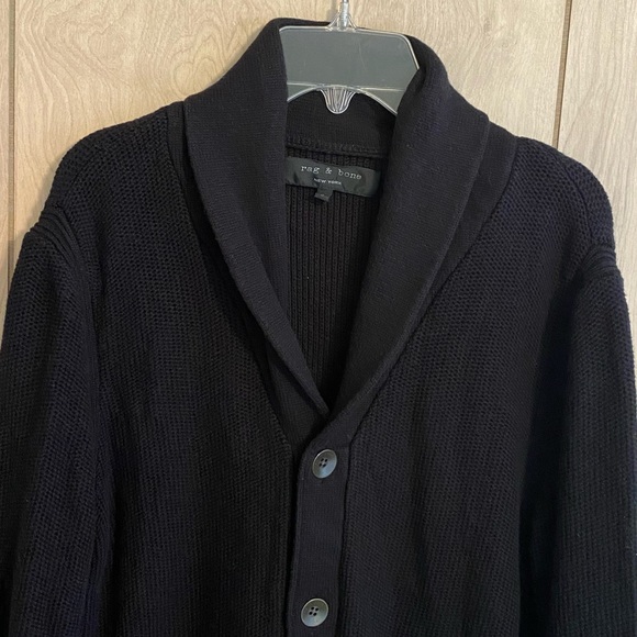 Rag & Bone Avery Shawl Cardigan in Black - Picture 3 of 9